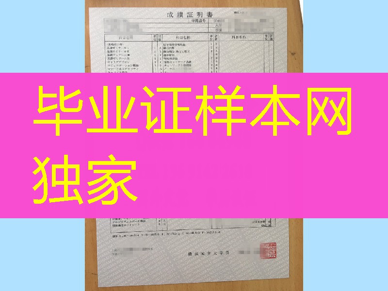 日本横浜国立大学成绩单，Yokohama National University transcript