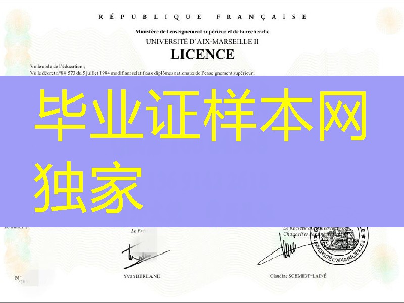 法国马赛二大毕业证案例，马赛第二大学文凭模版