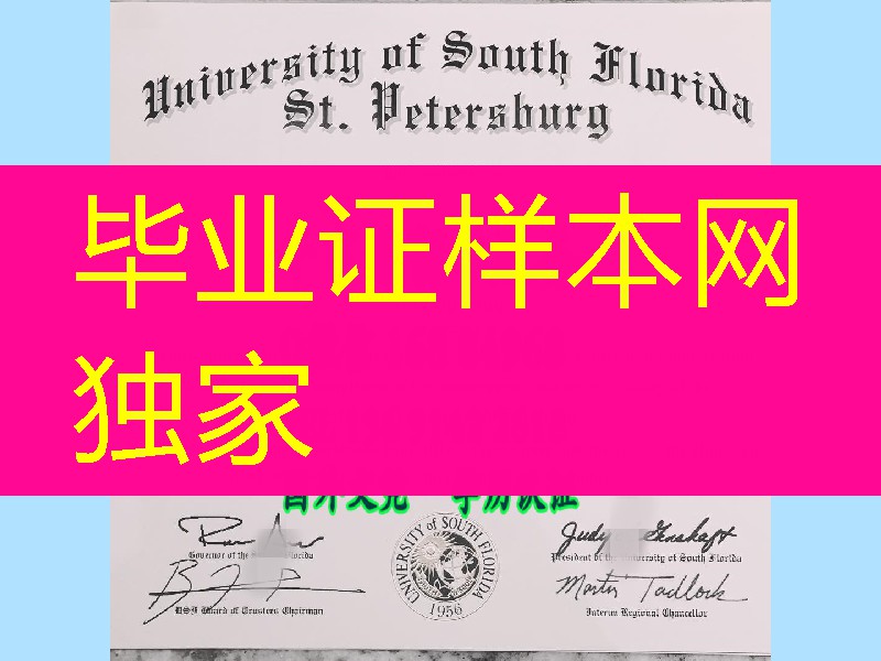 南佛罗里达大学毕业证样式，University of south Florida diploma certificate