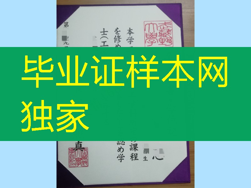 日本武藏野大学卒业证书学位记，日本武藏野大学毕业证模版
