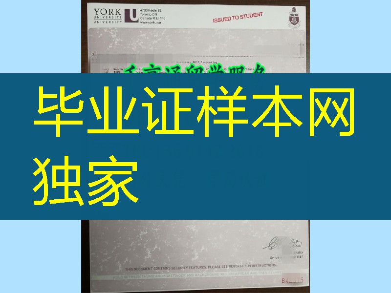 新版加拿大约克大学硕士成绩单，York University master transcript