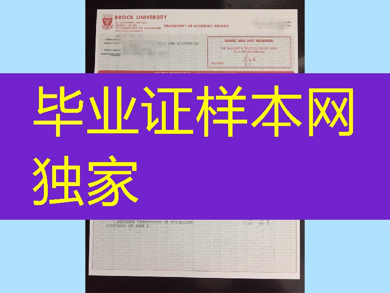 加拿大Brock布鲁克大学成绩单，brock university transcript