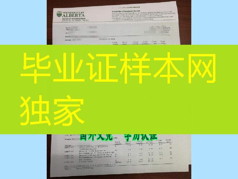 加拿大阿尔伯塔大学奥古斯塔纳学院专业经济学成绩单，University of Alberta transcript