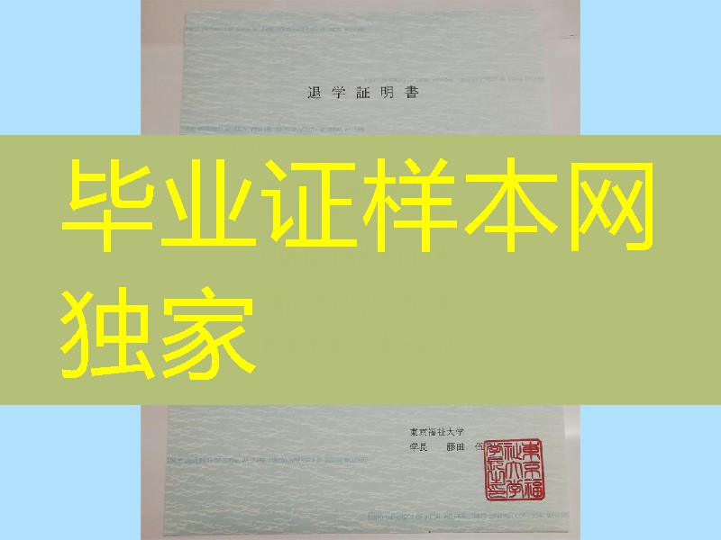 日本东京福祉大学退学证明书，日本东京福祉大学退学证书