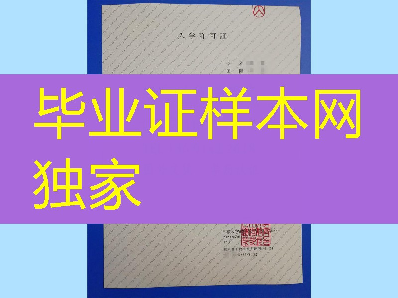 日本大学录取通知书，日本大学入学许可证