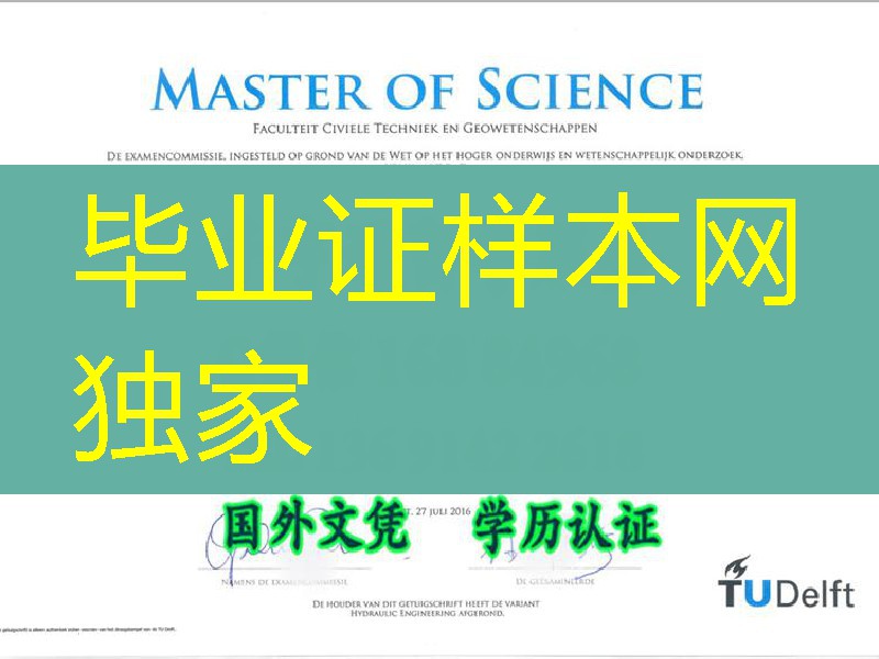 荷兰代尔伏特理工大学文凭证书扫描件，荷兰diploma